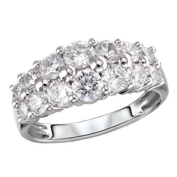 Ladies Fashion Double Row Diamond Ring