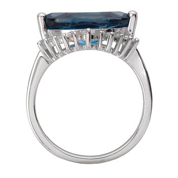 Silver and Topaz Crown Ring