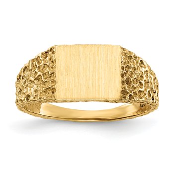 14k 8.0x7.0mm Open Back Signet Ring