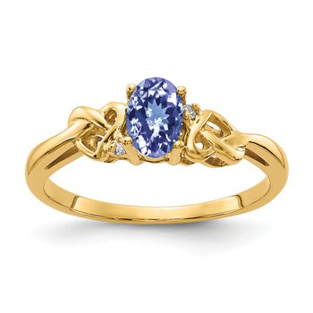 14k 6x4mm Oval Tanzanite AA Diamond ring