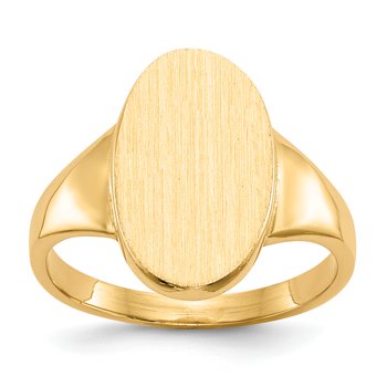 14k 9.0x14.5mm Closed Back Signet Ring