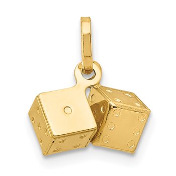 14k 3D Dice Charm