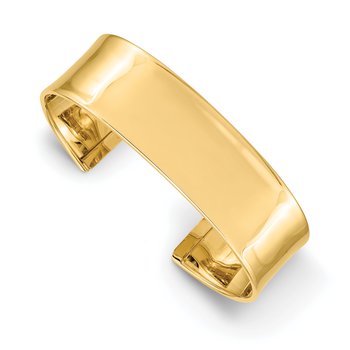 14k 18.5mm Polished Cuff Bangle Bracelet
