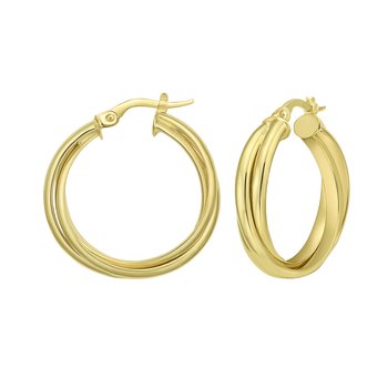 14K Interlocking Medium Trinity Hoops