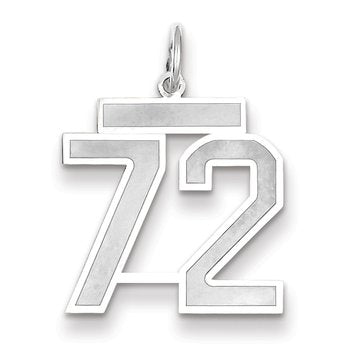 14kw Medium Satin Number 72 Charm