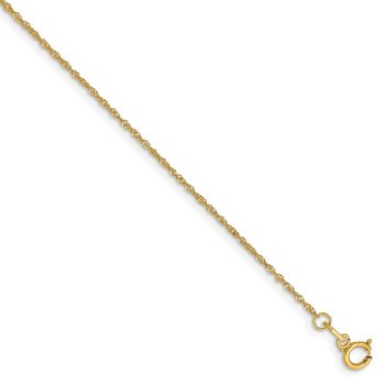 14K 14 inch 1mm Singapore with Spring Ring Clasp Chain
