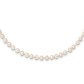 14k 4-5mm White Near-Round Freshwater Cultured Pearl 16 inch Necklace
