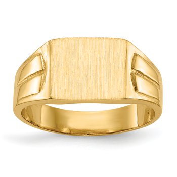 14k 9.0x7.5mm Closed Back Signet Ring