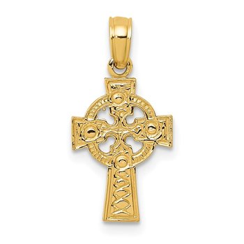 14K Celtic Cross w/Eternity Circle Pendant