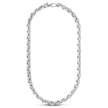 Sterling Silver 8.5in Platinum Plating Polished Bracelet with Spring Ring Clasp