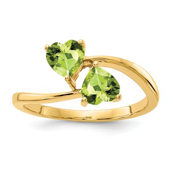 14k 5mm Heart Peridot ring