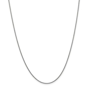 14K White Gold 10 inch 1.4mm Round Open Link Cable with Lobster Clasp Anklet