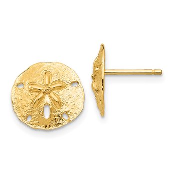 14k Sand Dollar Post Earrings