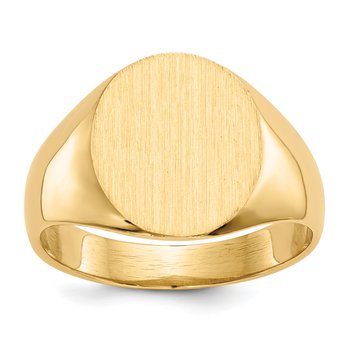 14k 11.5x13.0mm Open Back Mens Signet Ring