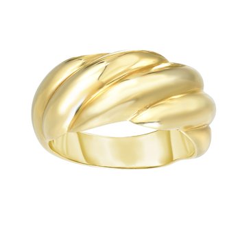 14K Yellow Gold Polished Italian Cable Size-7 Ring
