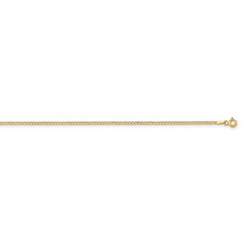 14K 10 inch 1.85mm Semi-Solid Curb with Lobster Clasp Anklet