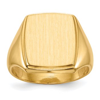 14k 13.0x14.5mm Closed Back Mens Signet Ring