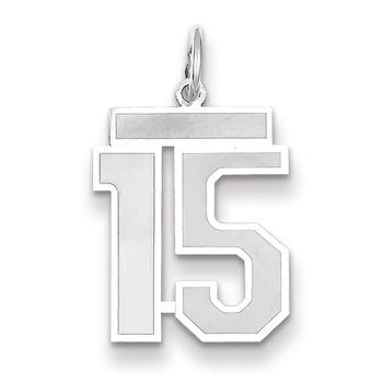 14kw Medium Satin Number 15 Charm