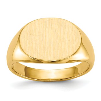 14k 16.0x12.0mm Closed Back Mens Signet Ring