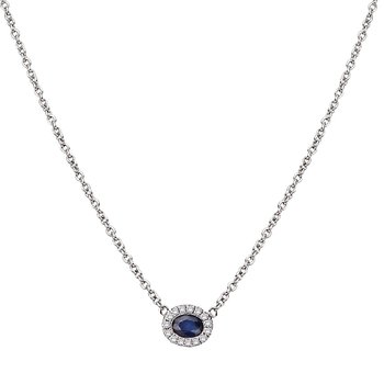 Sapphire and Diamond Ladies Fashsion Necklace