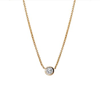 14kt Bezel Set Diamond Necklace