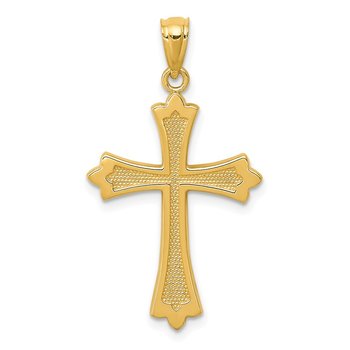 14k Budded Cross Pendant