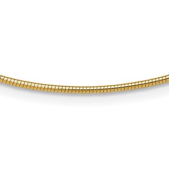 14K Polished 1.4mm 16 inch Round Omega Necklace