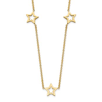 14K Open Stars 16 inch Necklace Plus 2 inch Extension