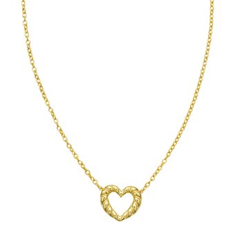14K Braided Open Heart Necklace