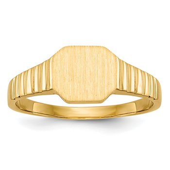 14k 7.5x6.0mm Child's Open Back Signet Ring