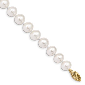 14k 8-9mm White Near-Round Freshwater Cultured Pearl 16 inch Necklace