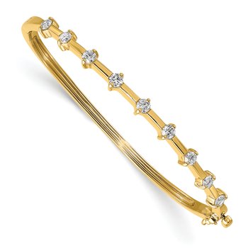 14k Complete 7/8 carat AAA Diamond Hinged Oval Bangle Bracelet