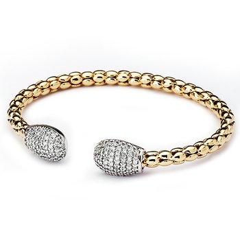 Italian 14kt Diamond Flex Bangle