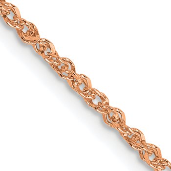 14K Rose Gold 10 inch 1.7mm Ropa with Lobster Clasp Anklet