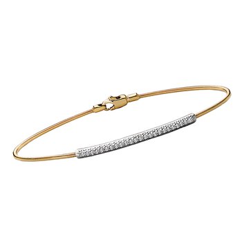 14kt Diamond Bar Bangle