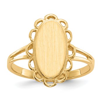 14k 7.0x13.0mm Open Back Signet Ring