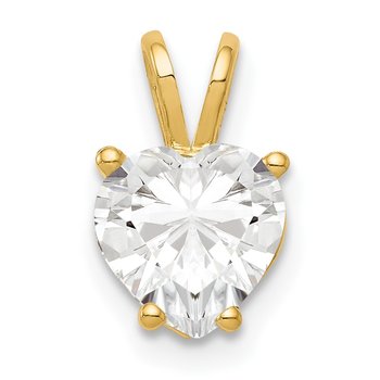 14k 7mm Heart Cubic Zirconia Pendant