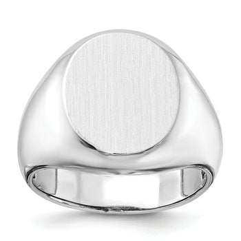 14k White Gold 13.0x16.0mm Open Back Mens Signet Ring