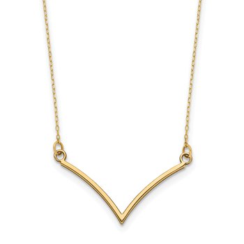14k Polished 18 inch V-Necklace