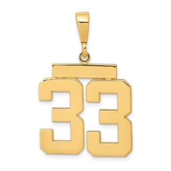 14k Large Polished Number 33 Charm