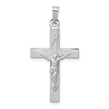 14k White Gold INRI Crucifix Charm