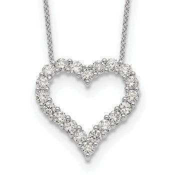 14k White Gold 1 carat Diamond Heart 18 inch Necklace