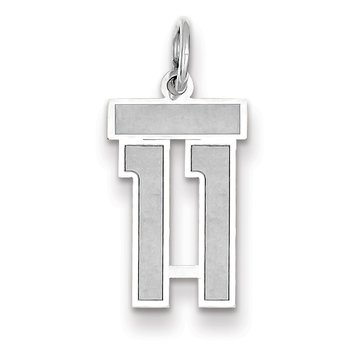 14kw Small Satin Number 11 Charm