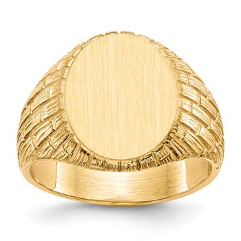 14k 12.0x15.0mm Closed Back Mens Signet Ring