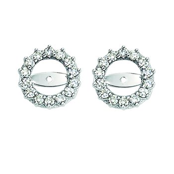14K Yellow Gold Earrings Halo Prong Set Jackets Diamond 1.00 Ctw