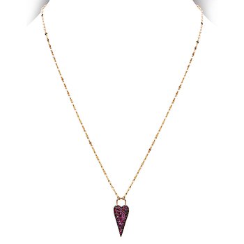 Ladies 14kt Gold Ruby Heart Necklace