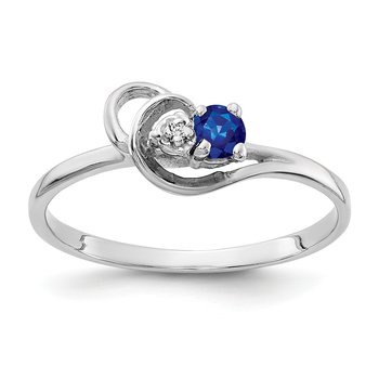 14k White Gold 3mm Sapphire AA Diamond ring