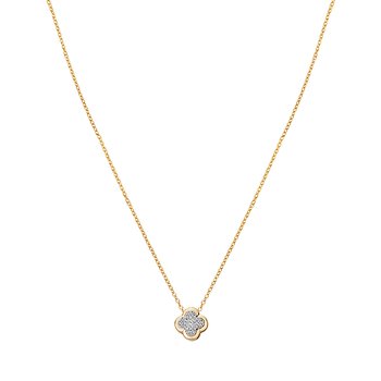Diamond Clover Shaped Pendant Necklace