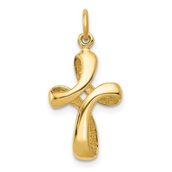 14k Polished Cross Charm