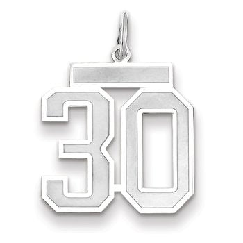 14kw Medium Satin Number 30 Charm